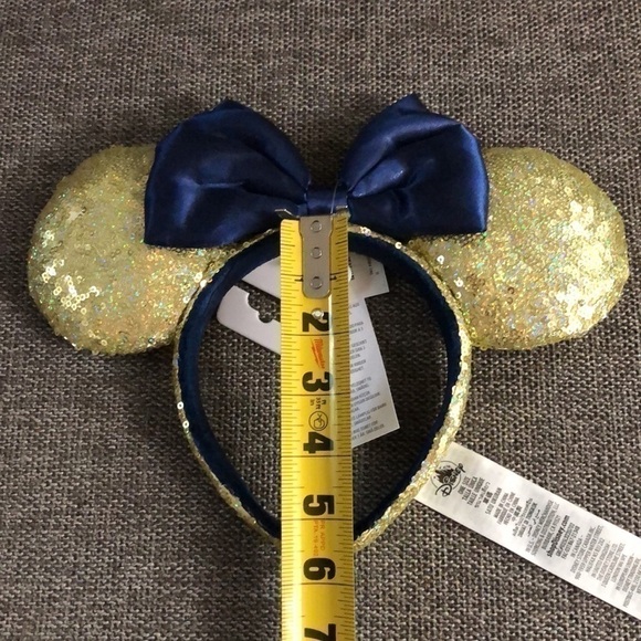 Disney Minnie Mouse Sequined Headband Gold Blue Headband 50th Anniversary - Picture 16 of 16